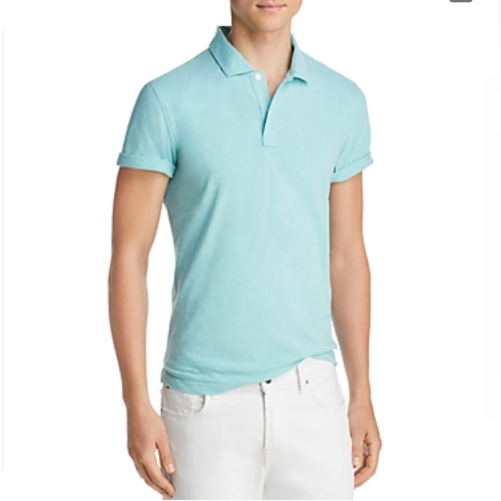 Bloomingdales Aqua Haze Slub Jersey Classic Fit Polo Shirt